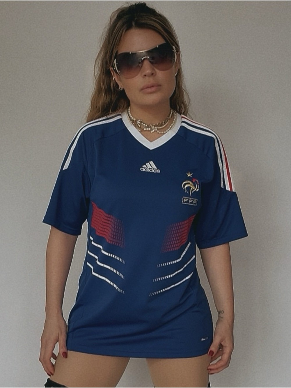 Adidas France FFF 2008/09 Home Jersey Size M Soccer Shirt - Picture 2 of 10